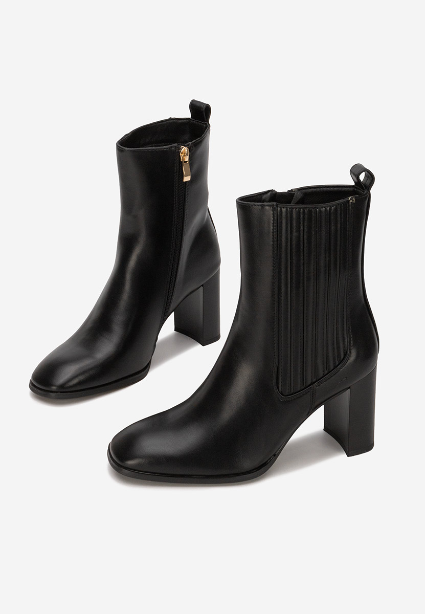 Μποτάκια με χοντρό τακούνι Kalisa Μαύρα
