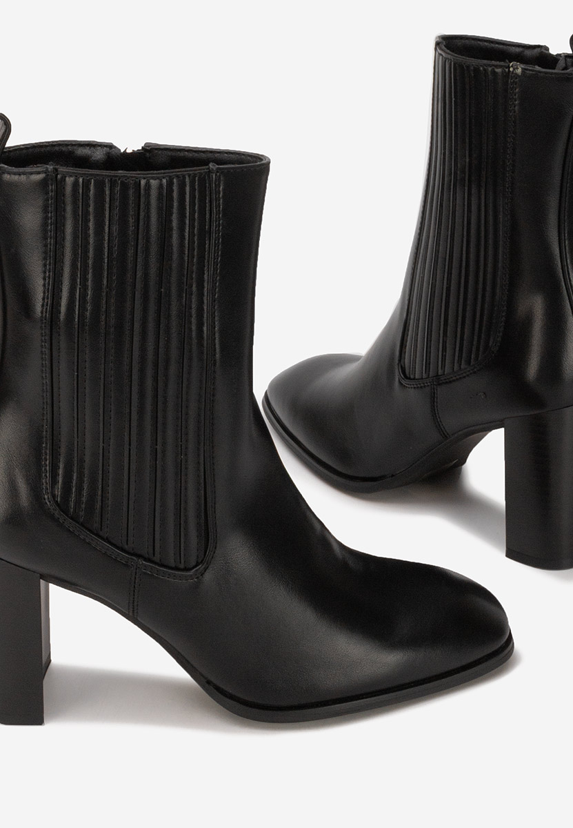 Μποτάκια με χοντρό τακούνι Kalisa Μαύρα