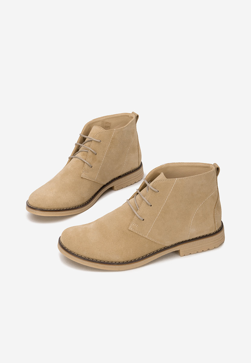 Γυναικεία δερμάτινα μποτάκια Kalisa V5 μπεζ