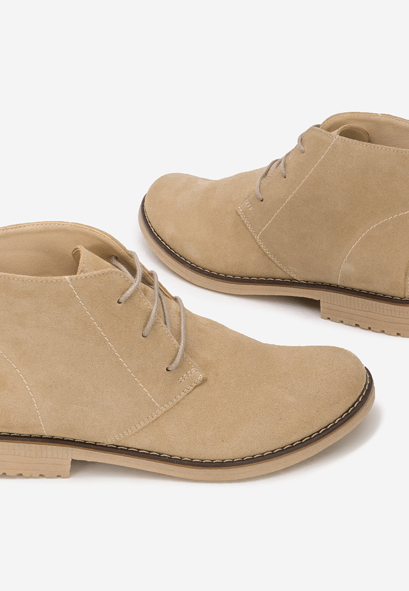 Γυναικεία δερμάτινα μποτάκια Kalisa V5 μπεζ