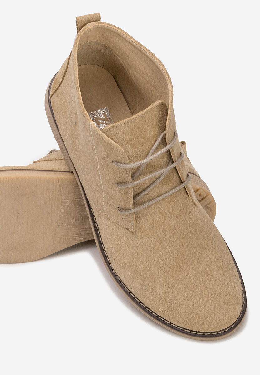 Γυναικεία δερμάτινα μποτάκια Kalisa V5 μπεζ