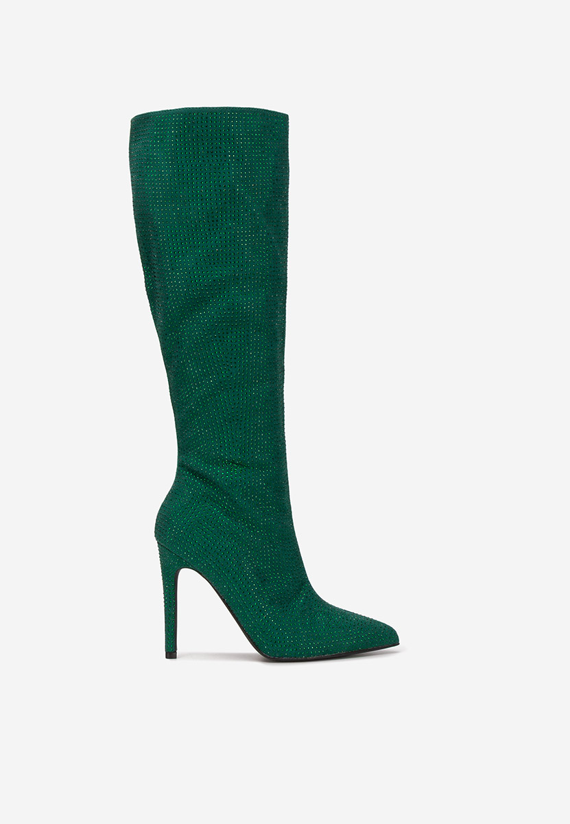 Μπότες με λεπτό τακούνι Minodora πρασινο