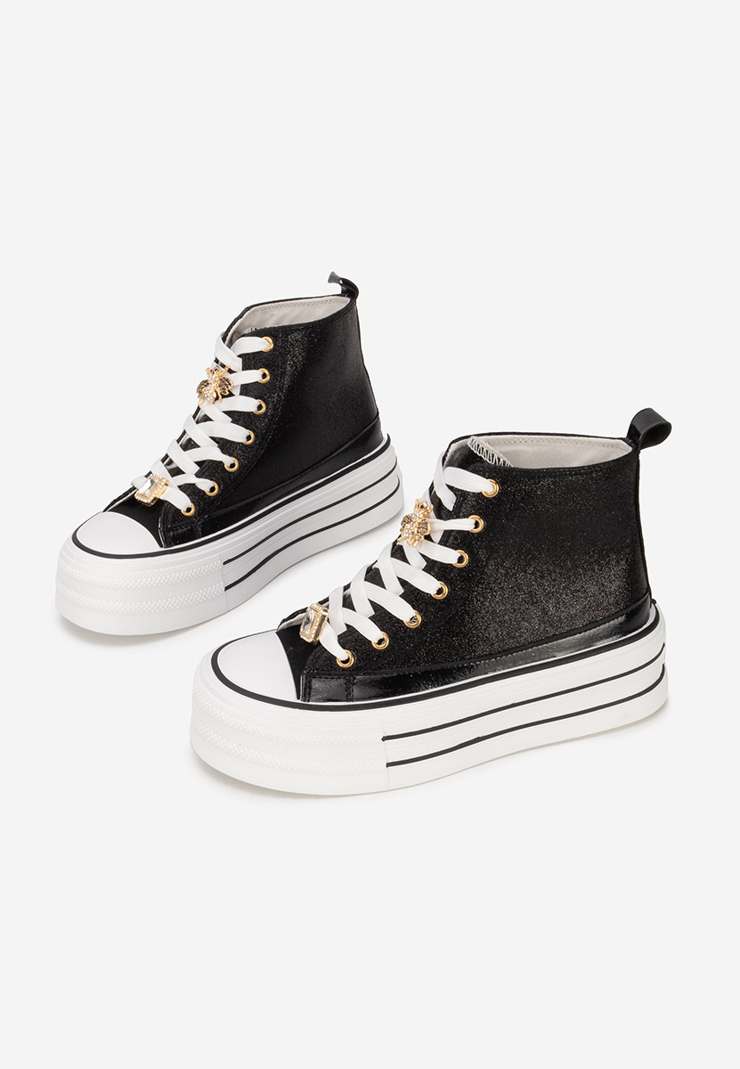 Γυναικεία πανινα πλατφόρμες Trixy μαύρα