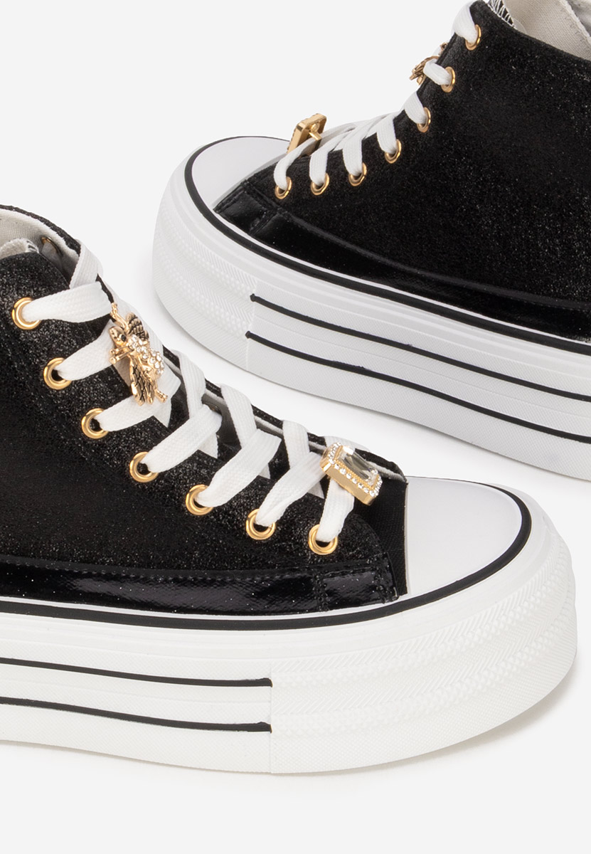 Γυναικεία πανινα πλατφόρμες Trixy μαύρα