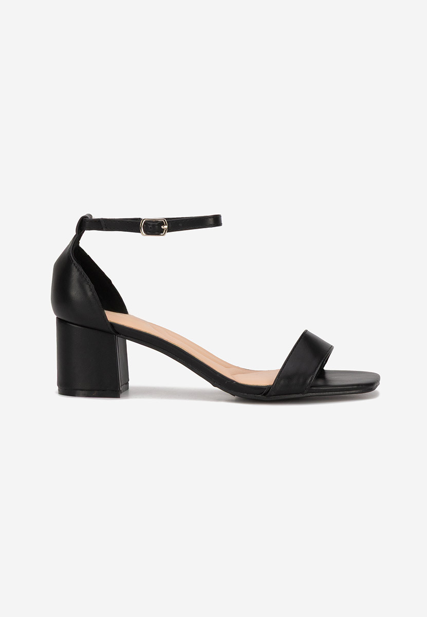 Πέδιλα με χοντρο τακουνι Karyssa V2 Μαύρα