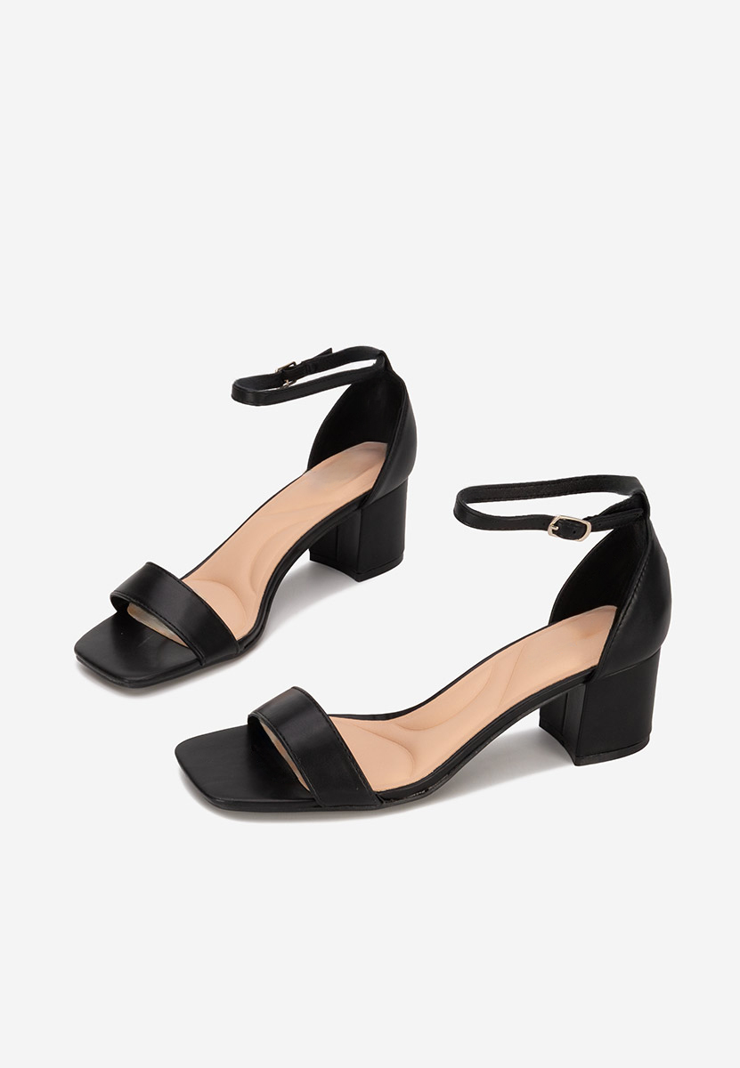 Πέδιλα με χοντρο τακουνι Karyssa V2 Μαύρα