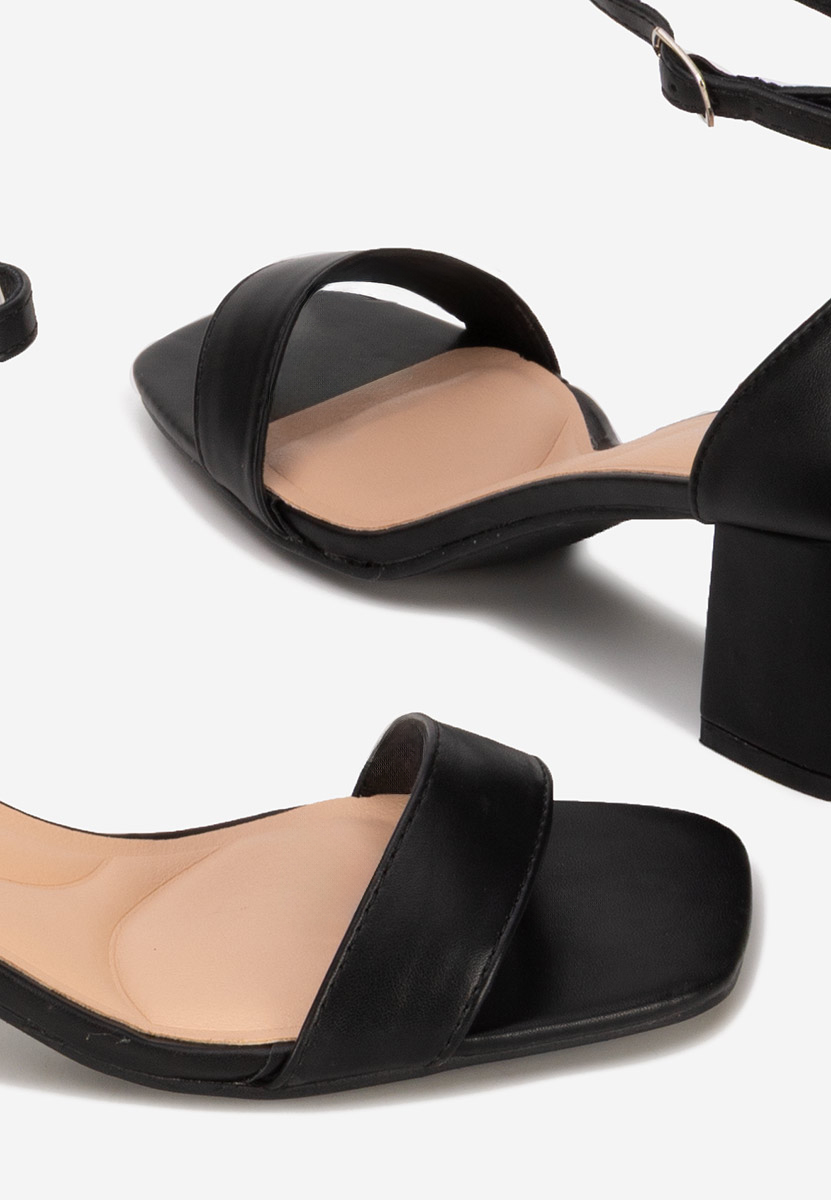 Πέδιλα με χοντρο τακουνι Karyssa V2 Μαύρα