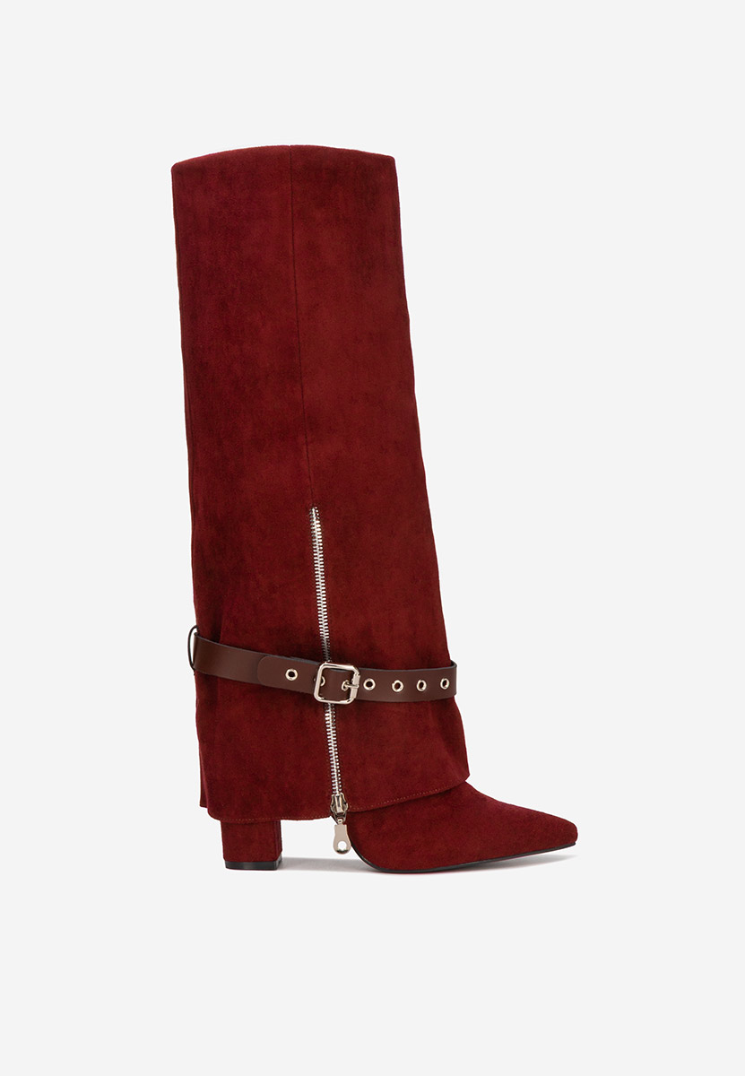 Μπότες με χοντρό τακούνι Scotia μπορντό