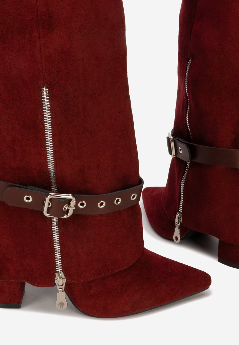 Μπότες με χοντρό τακούνι Scotia μπορντό