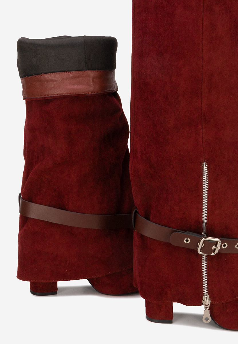 Μπότες με χοντρό τακούνι Scotia μπορντό