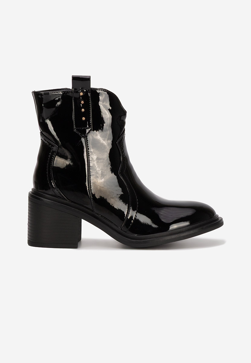 Μποτάκια με χοντρό τακούνι Katyana V2 Μαύρα