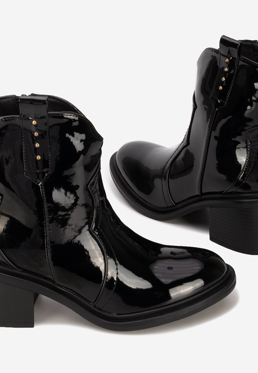 Μποτάκια με χοντρό τακούνι Katyana V2 Μαύρα