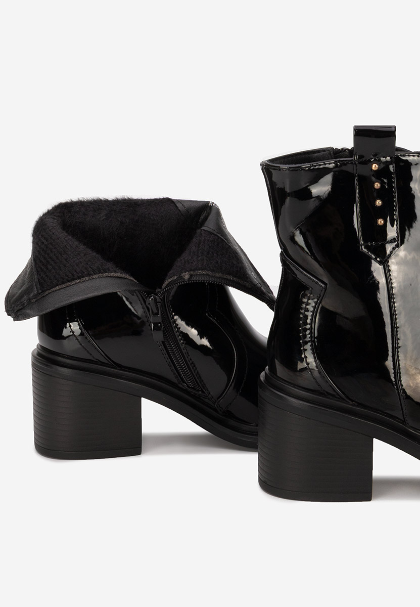 Μποτάκια με χοντρό τακούνι Katyana V2 Μαύρα