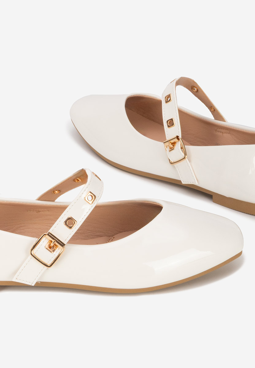 Γυναικείες μπαλαρίνες Clario λευκά