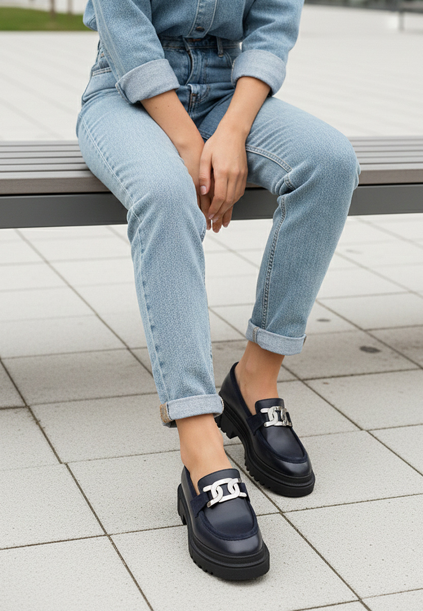 Δερμάτινα μοκασινια γυναικεια Νειβι Haza V2