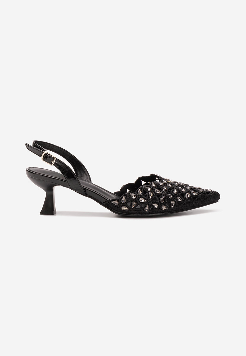Γόβες slingback Melonie μαύρα