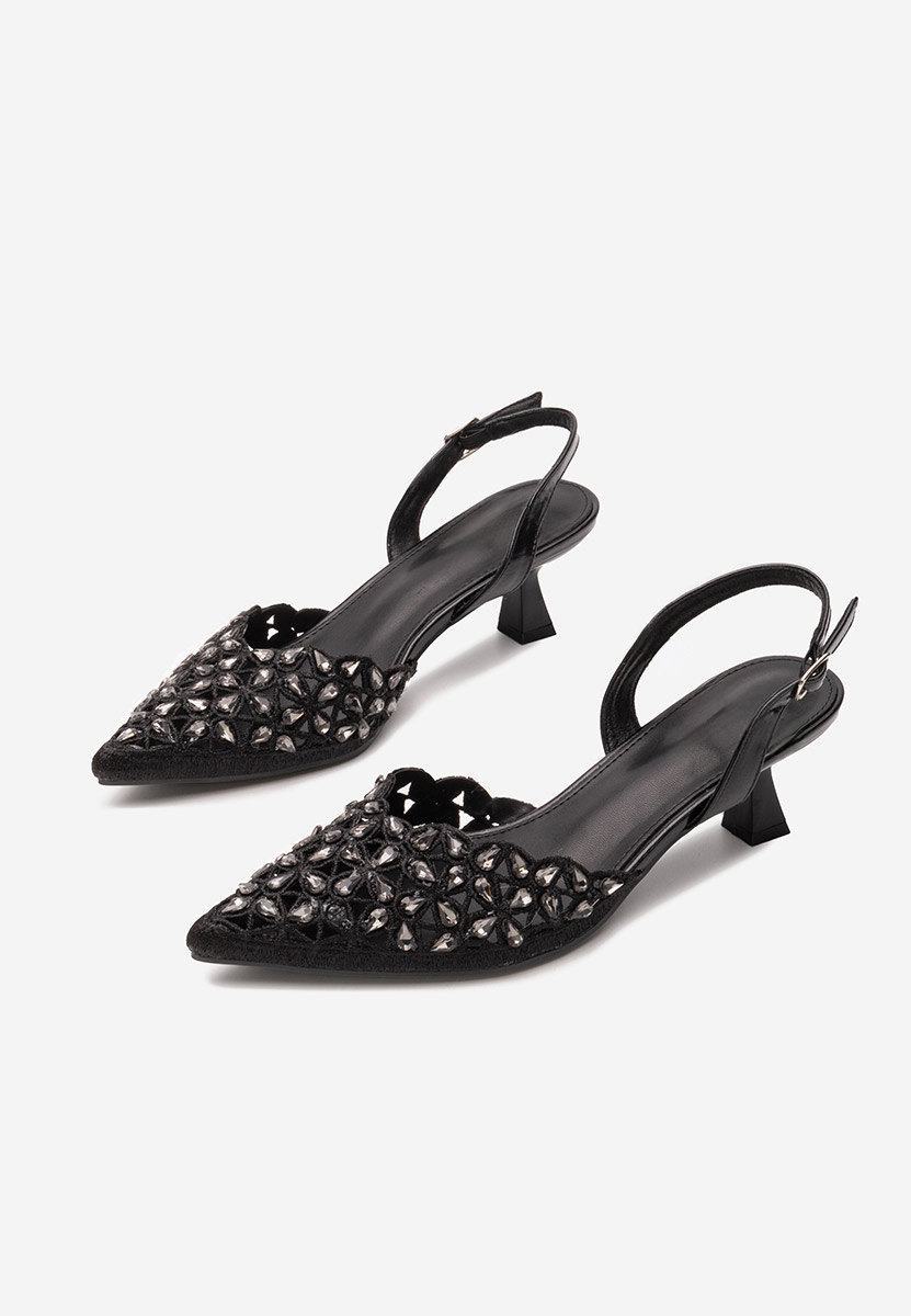 Γόβες slingback Melonie μαύρα