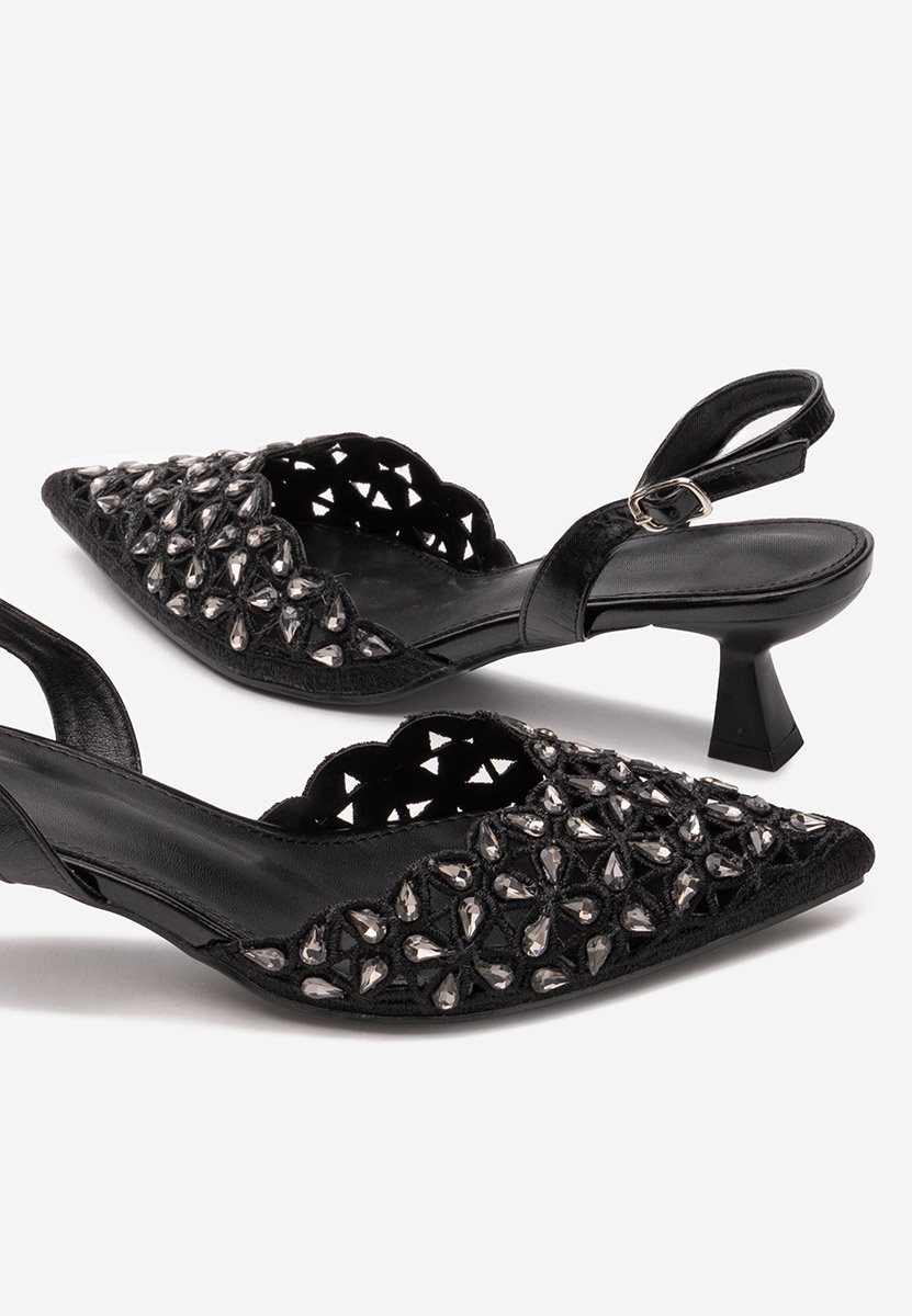 Γόβες slingback Melonie μαύρα