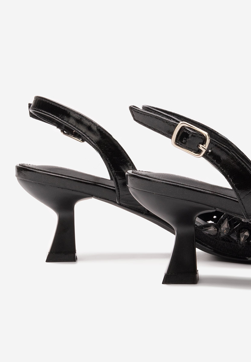 Γόβες slingback Melonie μαύρα