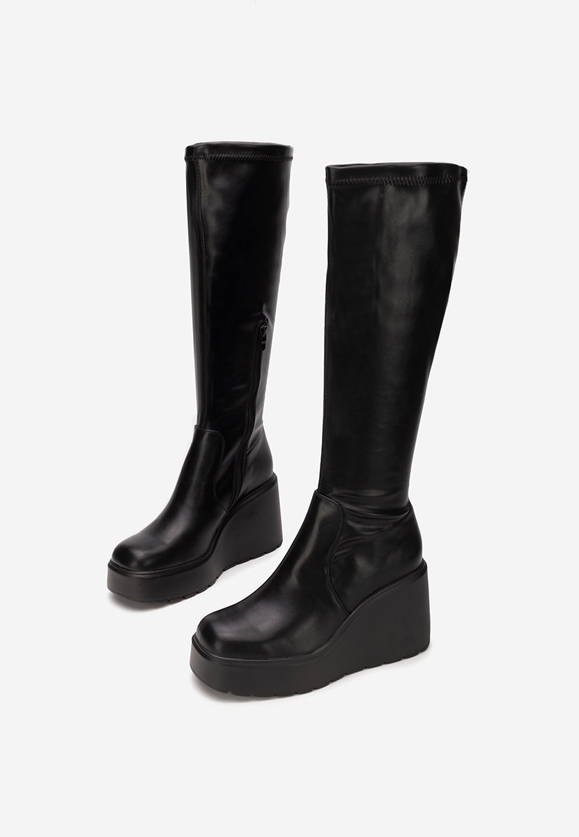 Μπότες με πλατφόρμα Rozalin Μαύρα