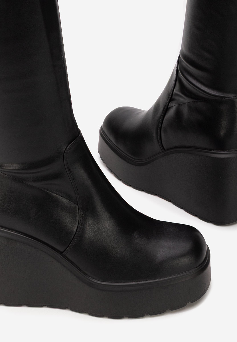 Μπότες με πλατφόρμα Rozalin Μαύρα