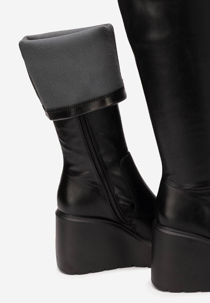 Μπότες με πλατφόρμα Rozalin Μαύρα