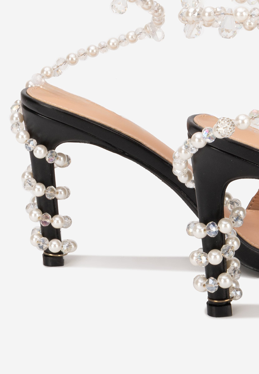 Πέδιλα με λεπτό τακούνι Amaia Μαύρα