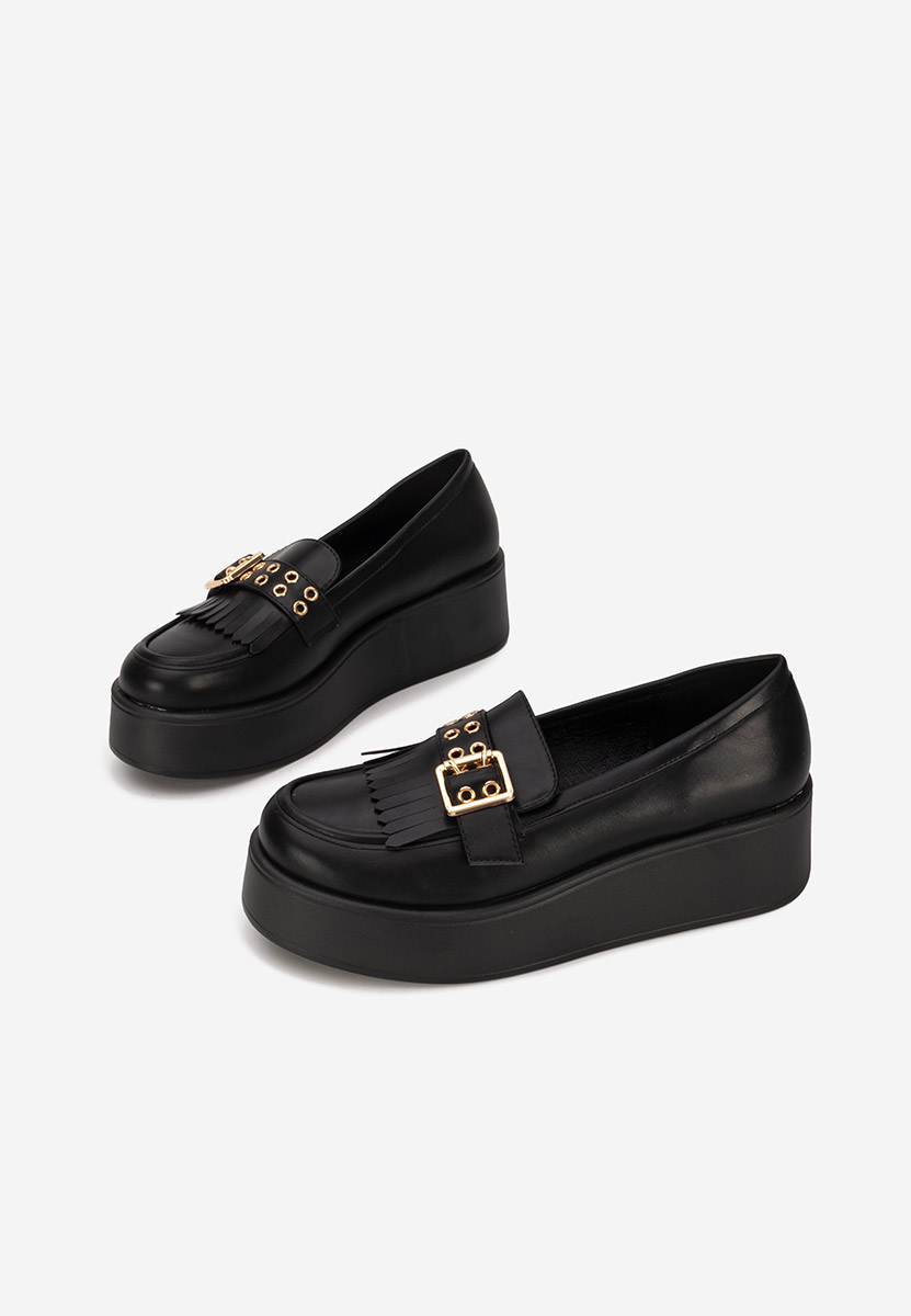 Μοκασίνια με πλατφόρμα Magie μαύρα