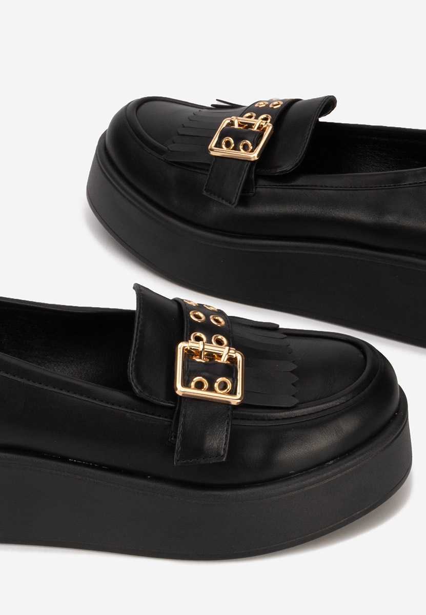 Μοκασίνια με πλατφόρμα Magie μαύρα