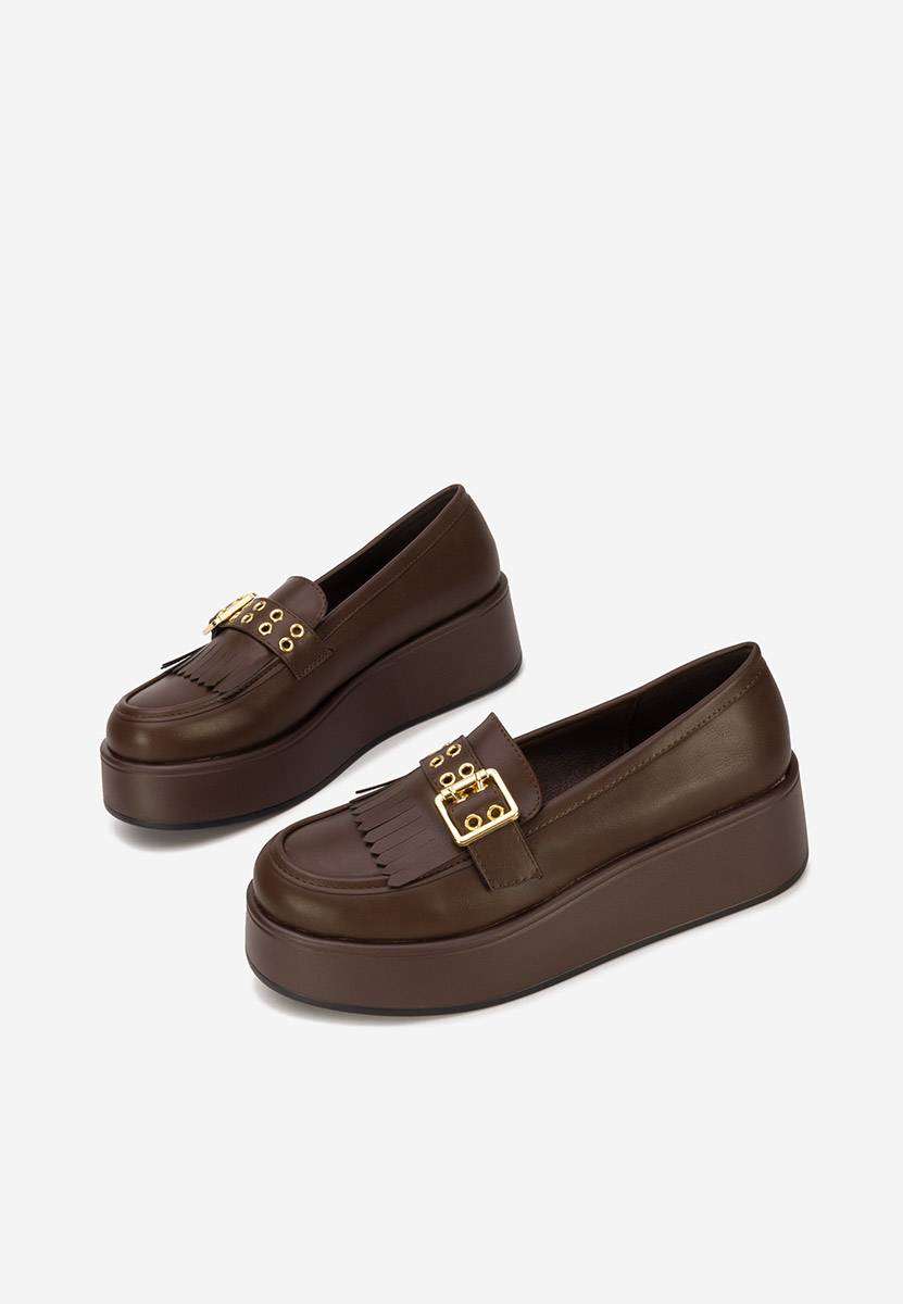 Μοκασίνια με πλατφόρμα Magie καφε