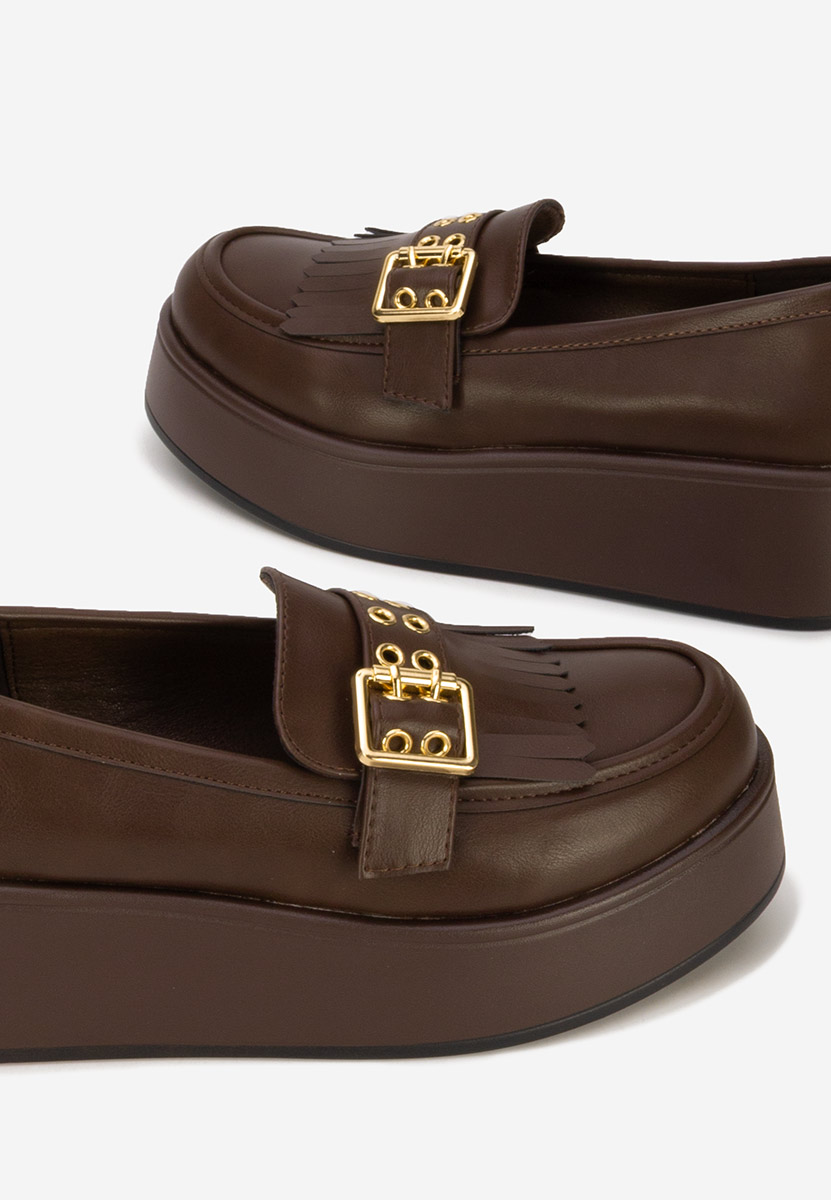 Μοκασίνια με πλατφόρμα Magie καφε