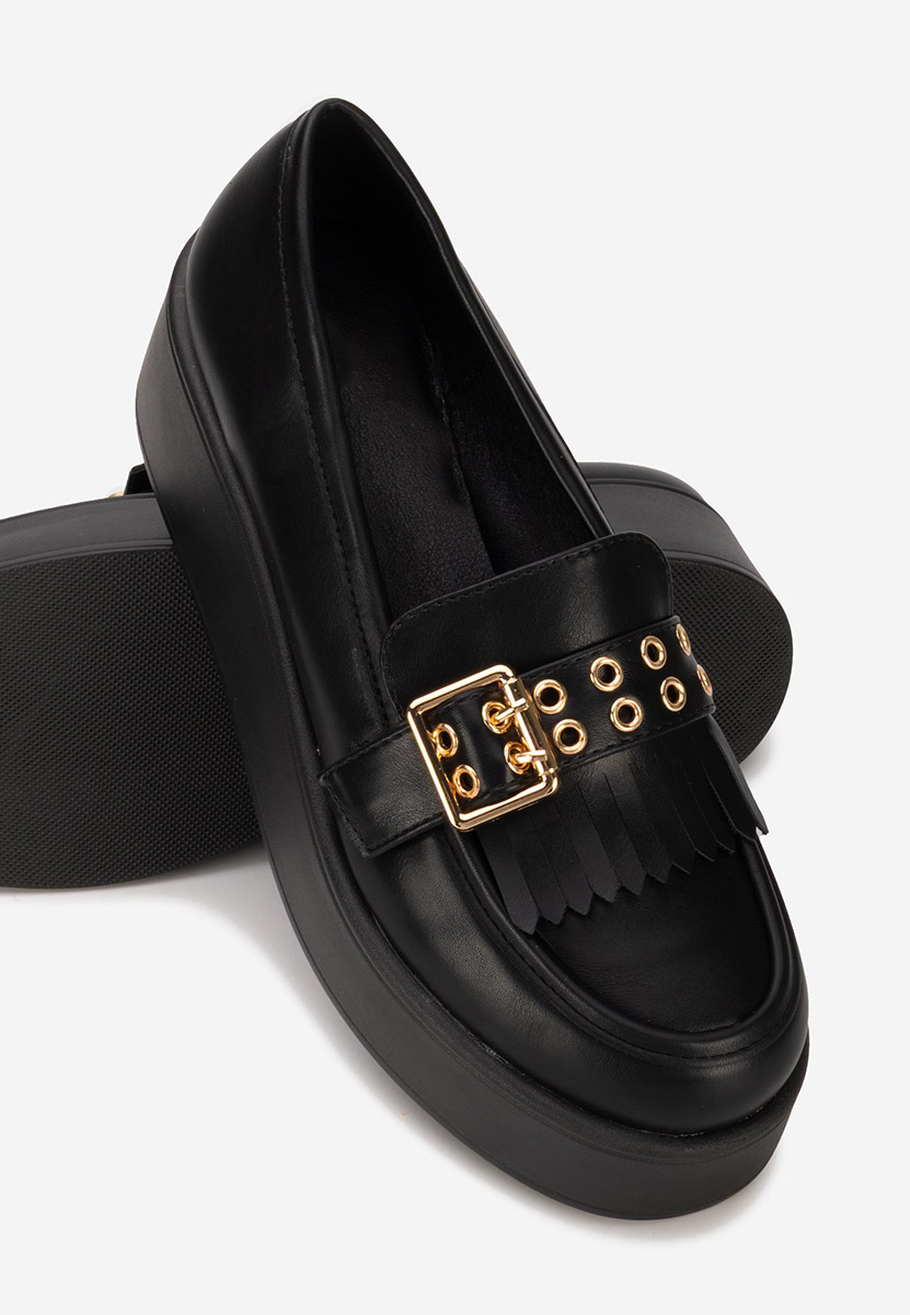 Μοκασίνια με πλατφόρμα Magie μαύρα