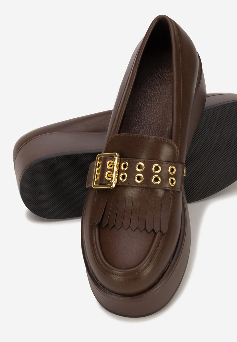 Μοκασίνια με πλατφόρμα Magie καφε