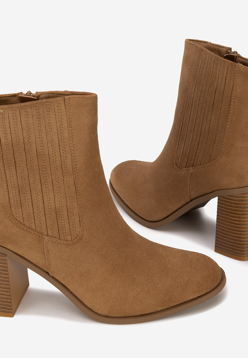 Μποτάκια με χοντρό τακούνι Elowyn ταμπά