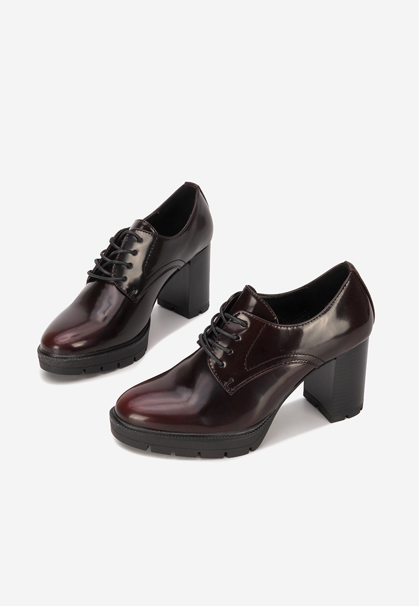 Γόβες με κορδόνια Pluvina μπορντό