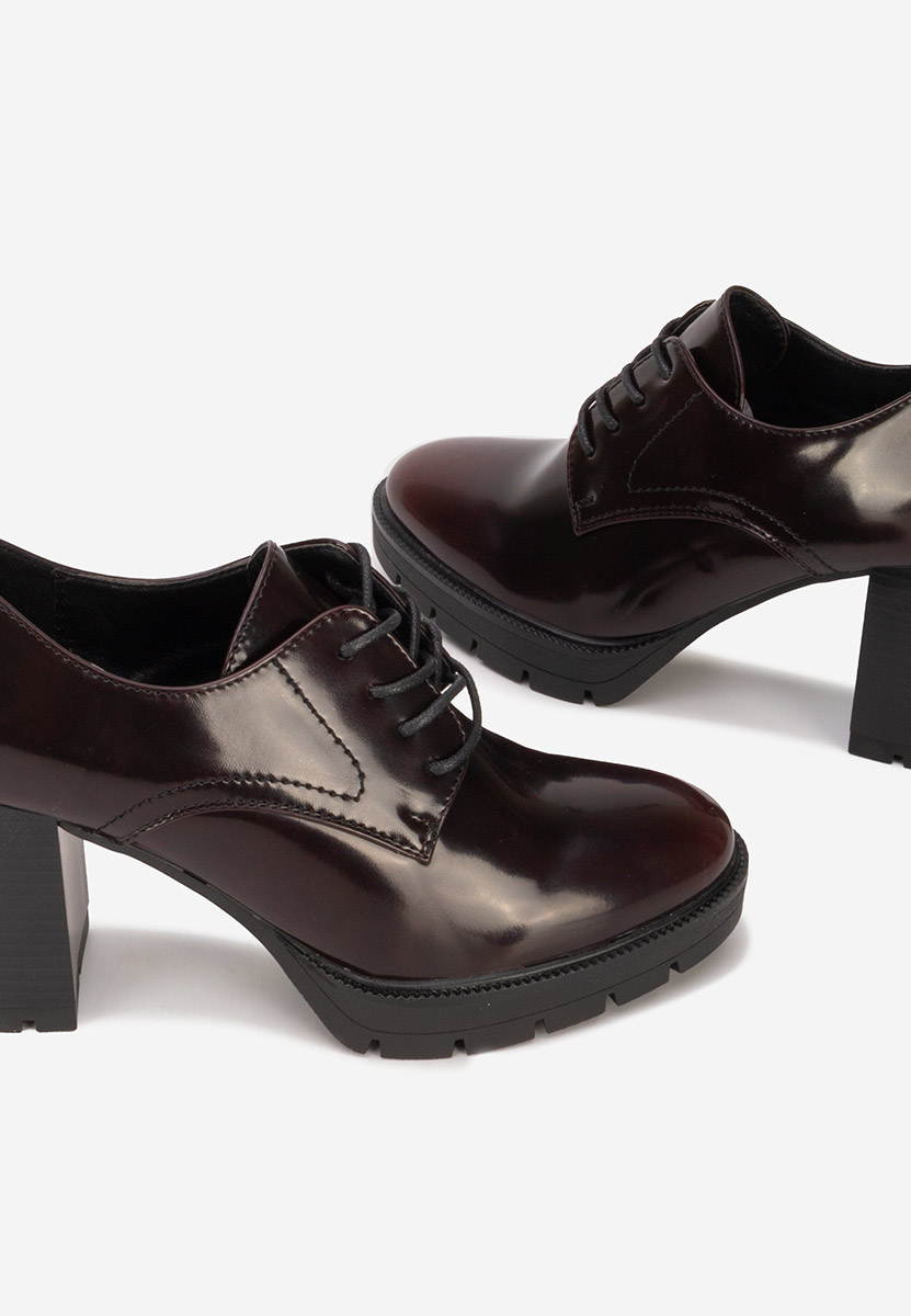 Γόβες με κορδόνια Pluvina μπορντό