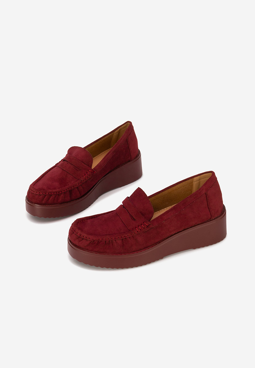 Μοκασίνια με πλατφόρμα Snuvia μπορντό