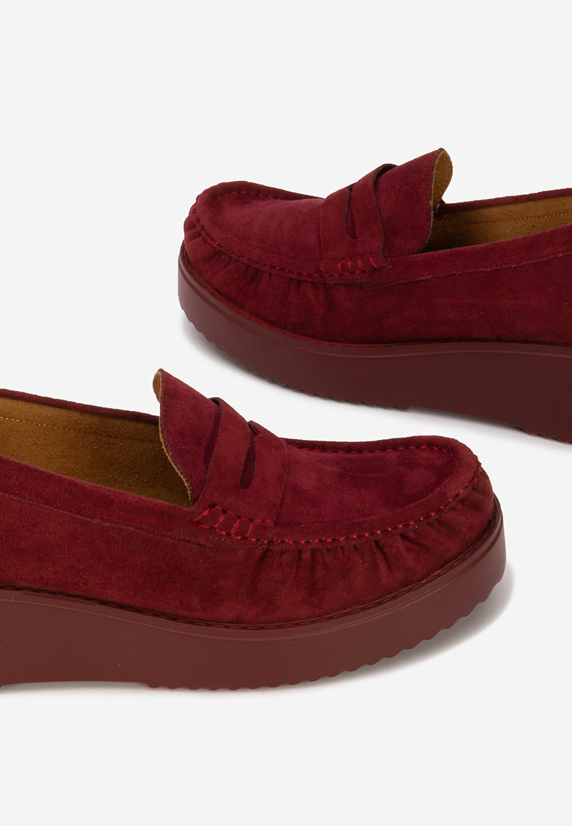Μοκασίνια με πλατφόρμα Snuvia μπορντό