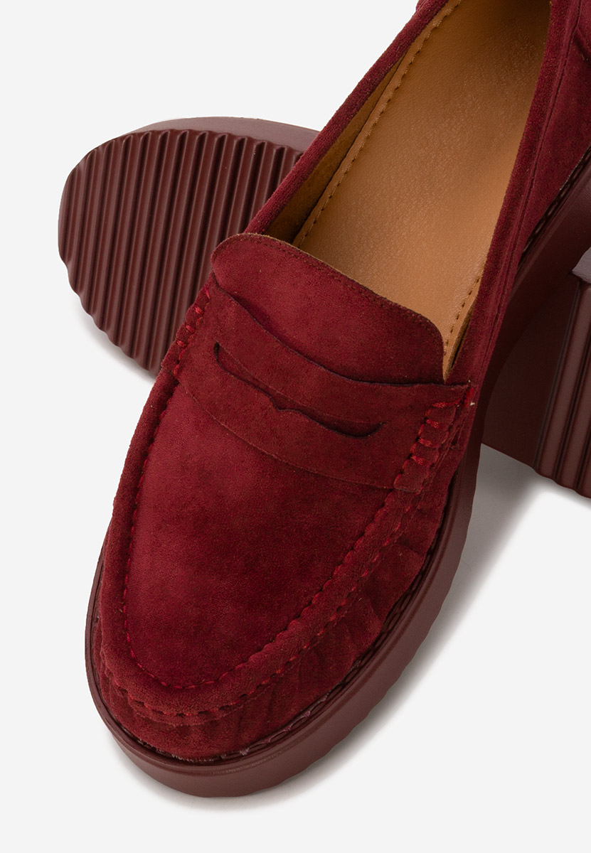 Μοκασίνια με πλατφόρμα Snuvia μπορντό