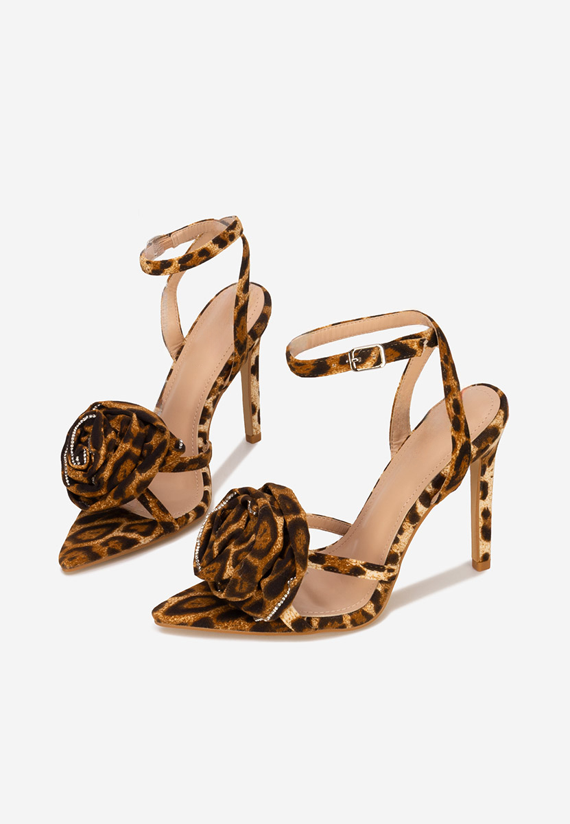 Πέδιλα με λεπτό τακούνι Meliysha λεοπαρ