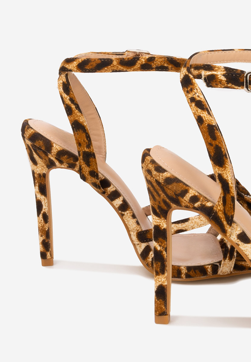 Πέδιλα με λεπτό τακούνι Meliysha λεοπαρ
