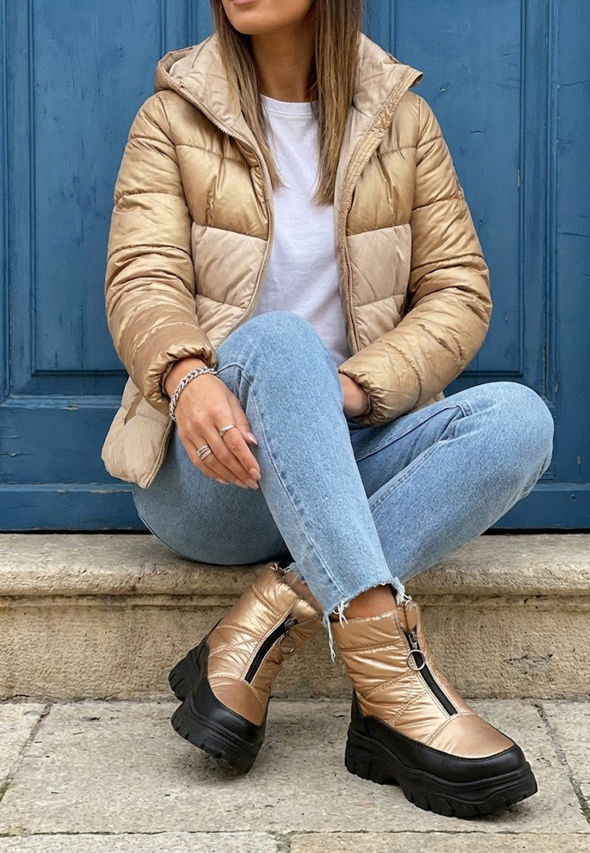 Γυναικείες Μπότες Χιονιού χρυσο Fergie