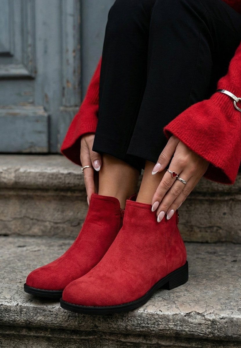 Γυναικεία μποτάκια Rimina V2 κοκκινα