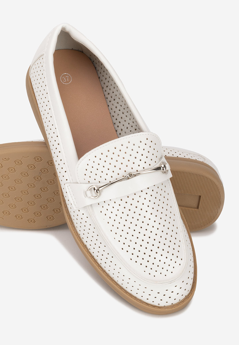 Μοκασίνια  γυναικεια Morvana V2 λευκά