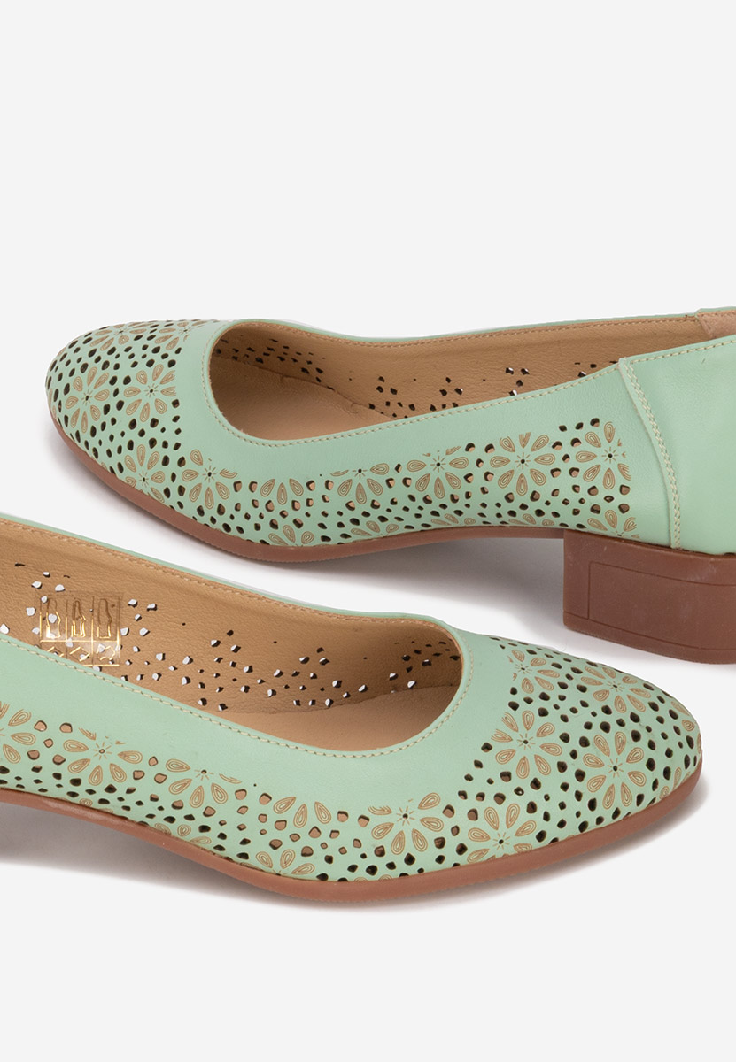 Δερμάτινα παπούτσια Admire τυρκουαζ