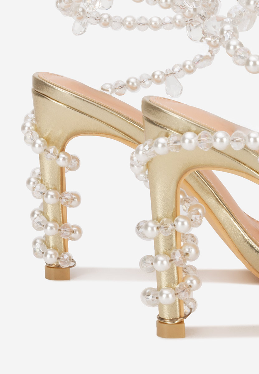 Πέδιλα με λεπτό τακούνι Amaia χρυσο