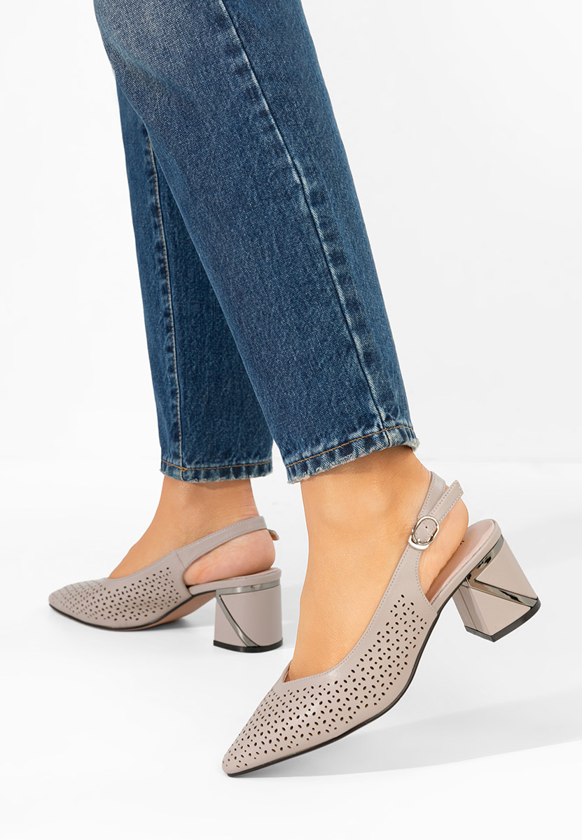 Γόβες slingback Fermina γκρι