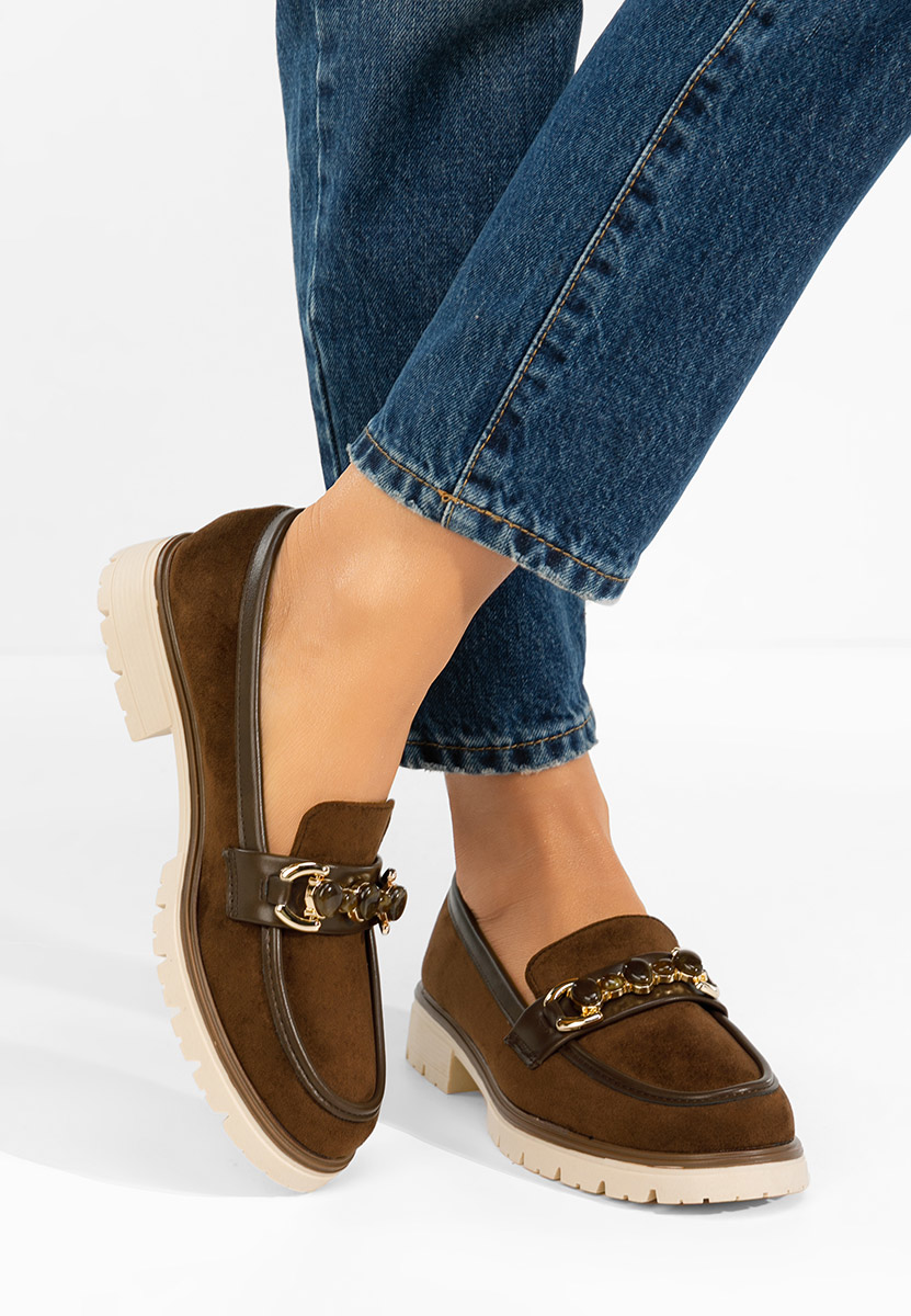 Μοκασίνια γυναικεια Amberlin καφε