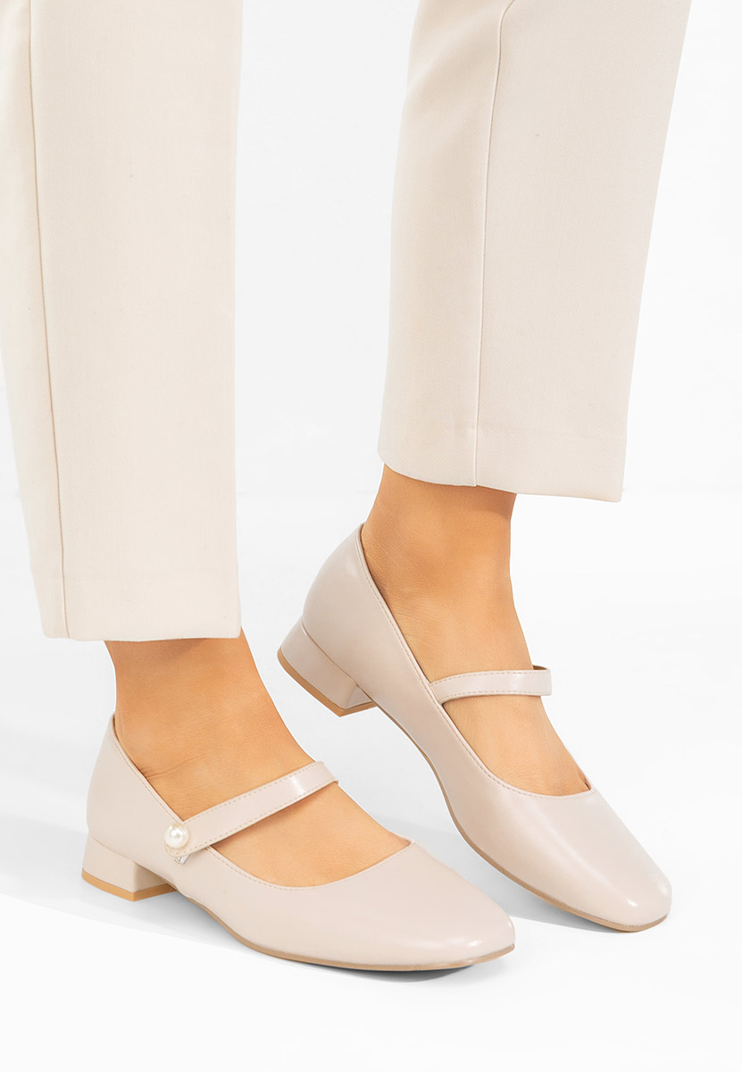 Γόβες με χαμηλό τακούνι Jenelle μπεζ