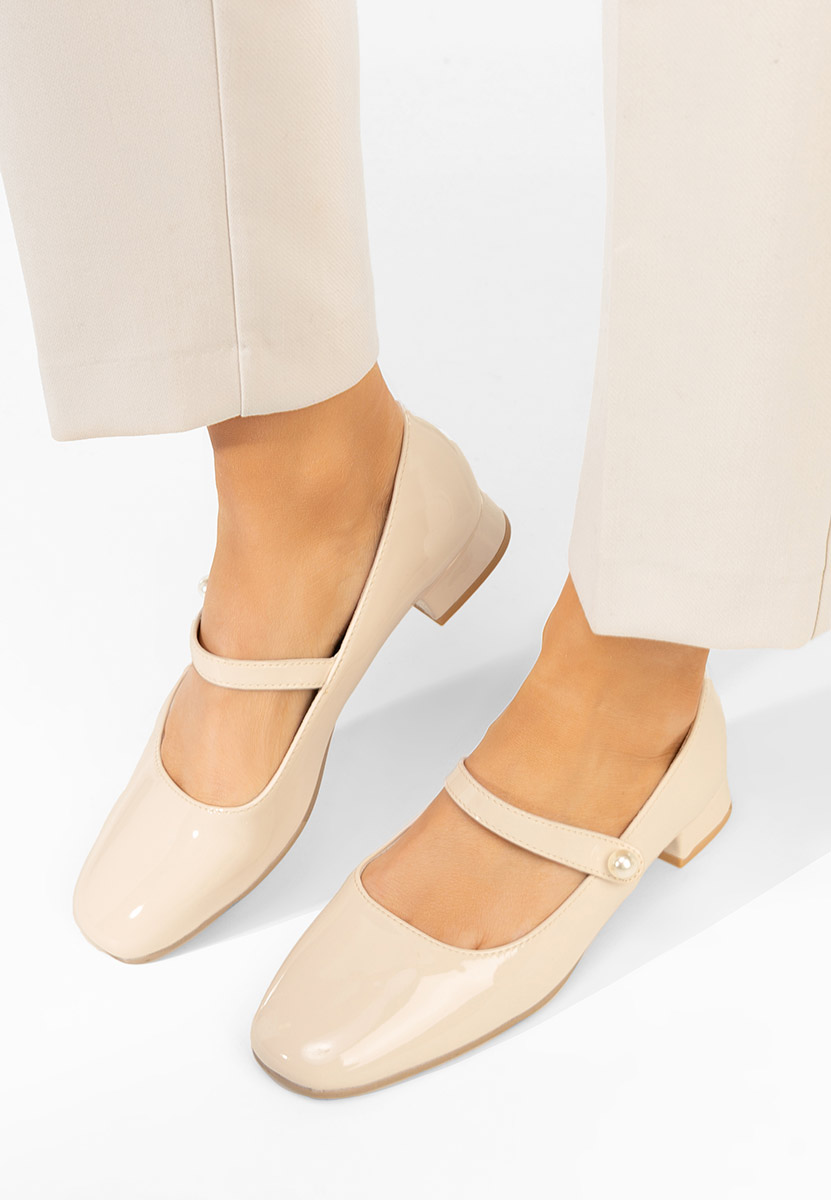 Γόβες με χαμηλό τακούνι Jenelle V2 μπεζ